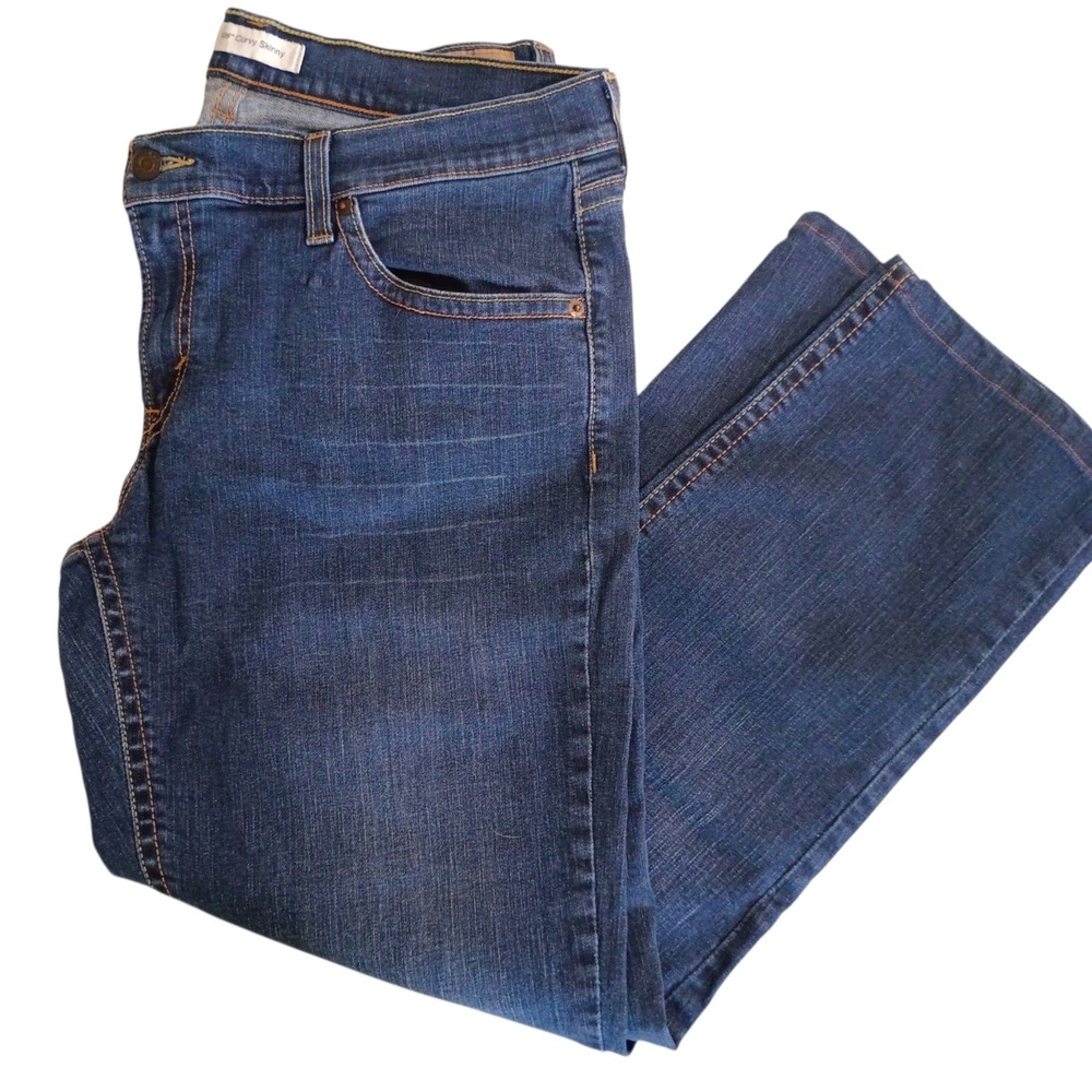 Levis 528 Curvy Skinny Jeans Womens 17M Blue Medium Dark Wash Stretch‎ Denim